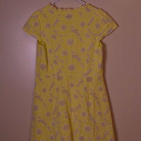 Talbots Women's Floral Eyelet Fit & Flare Summer Dress Preppy Patchwork Coquette - Picture 7 of 9